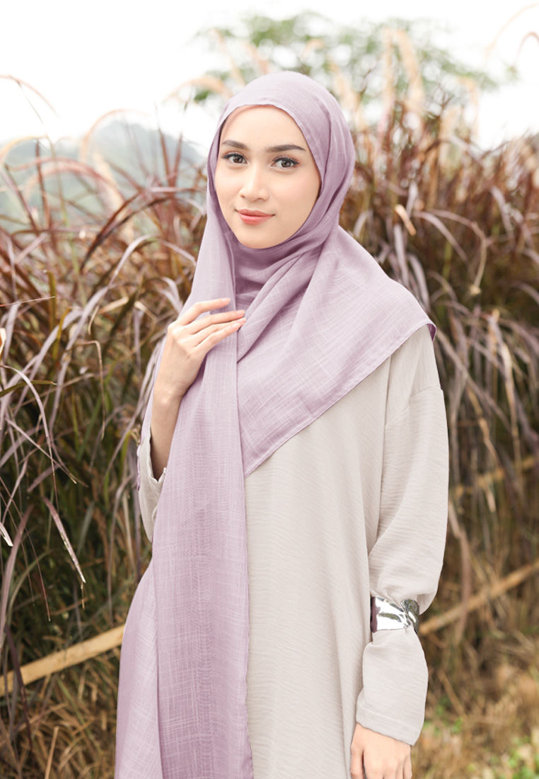 Cotton Bee - Nakeya Shawl | Hijab Pashmina | Viscose Linen - Soft Purple