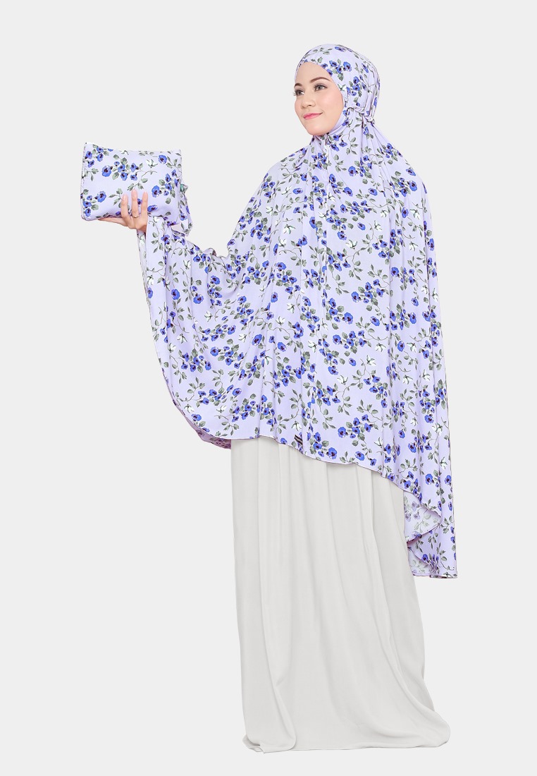 Cotton Bee - Calista Prayer Set | Mukena Kombinasi Atasan Motif | Mukena Dewasa - Lavender
