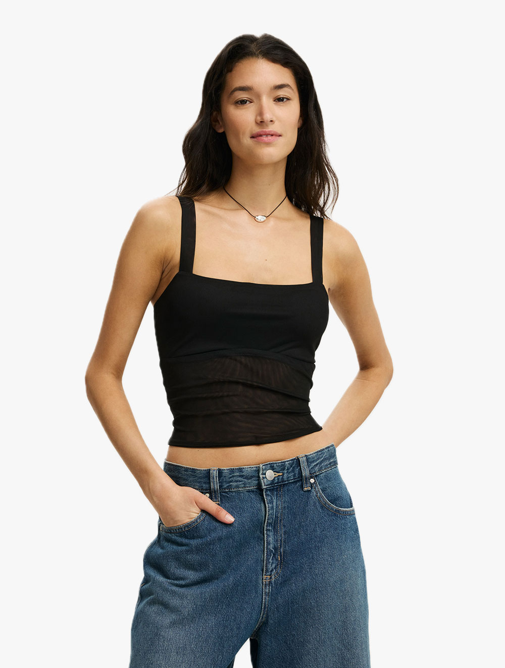 COTTON ON - TANK & KAMISOL - BROOKE MESH CAMI