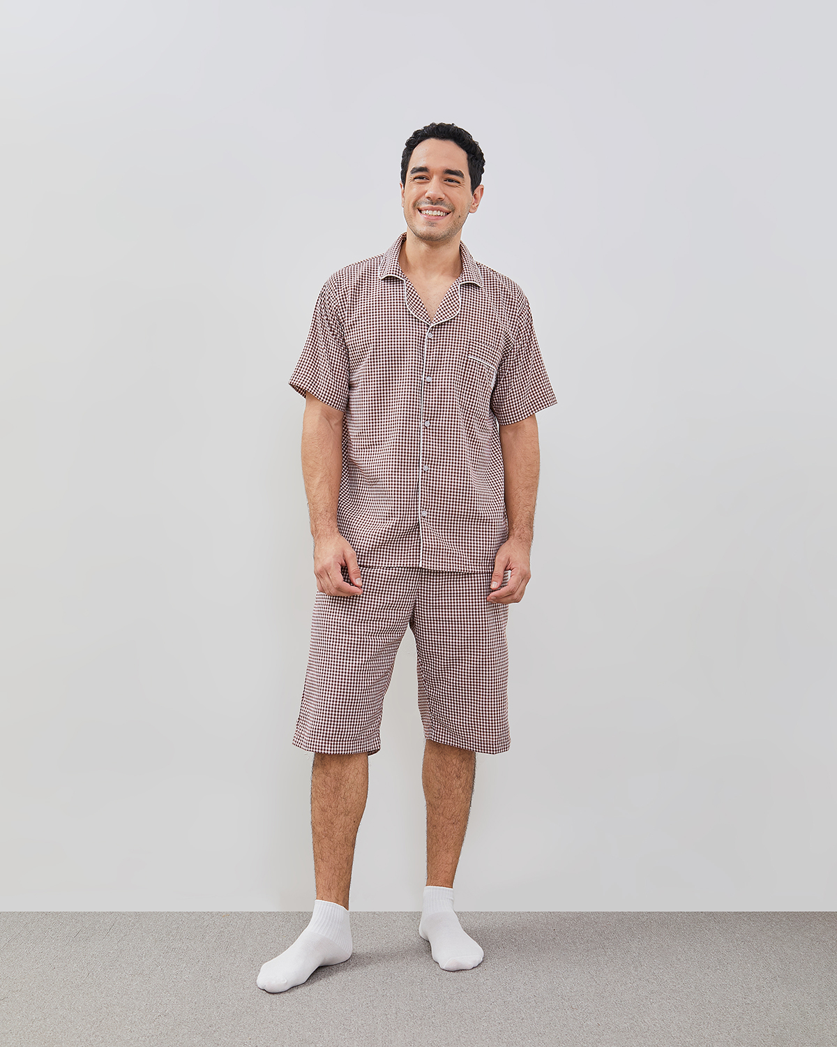 COTTONBEE Set Piyama Katun  Celana Pendek - Cinnamon | Sleepwear Pria