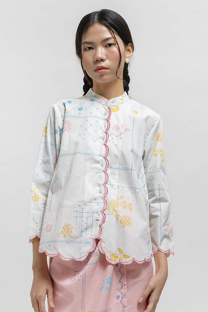 COTTONINK - Atasan Kemeja Wanita Aditi Rekah Putih #ArchipelagoCollection2025 #BestSelling