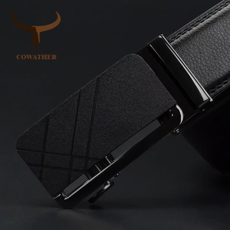 Cowather Ikat pinggang Pria Kulit Sapi Asli CZ142 - BLACK