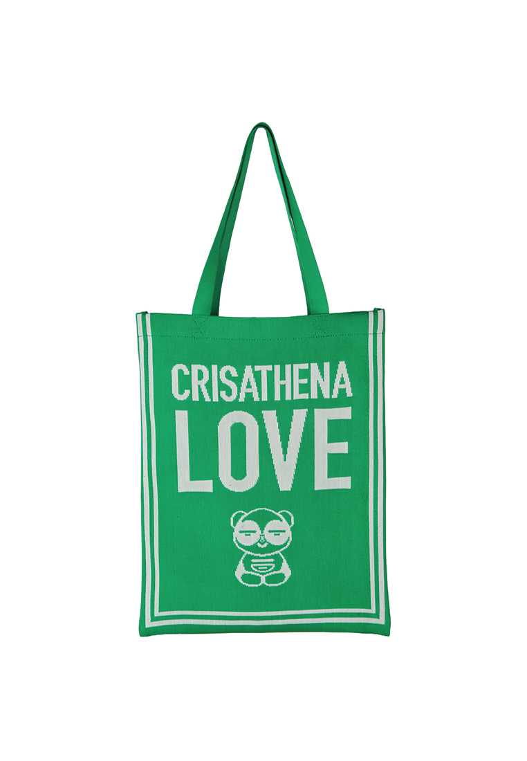 Crisathena Love Chill Panda Tote Bag in Green