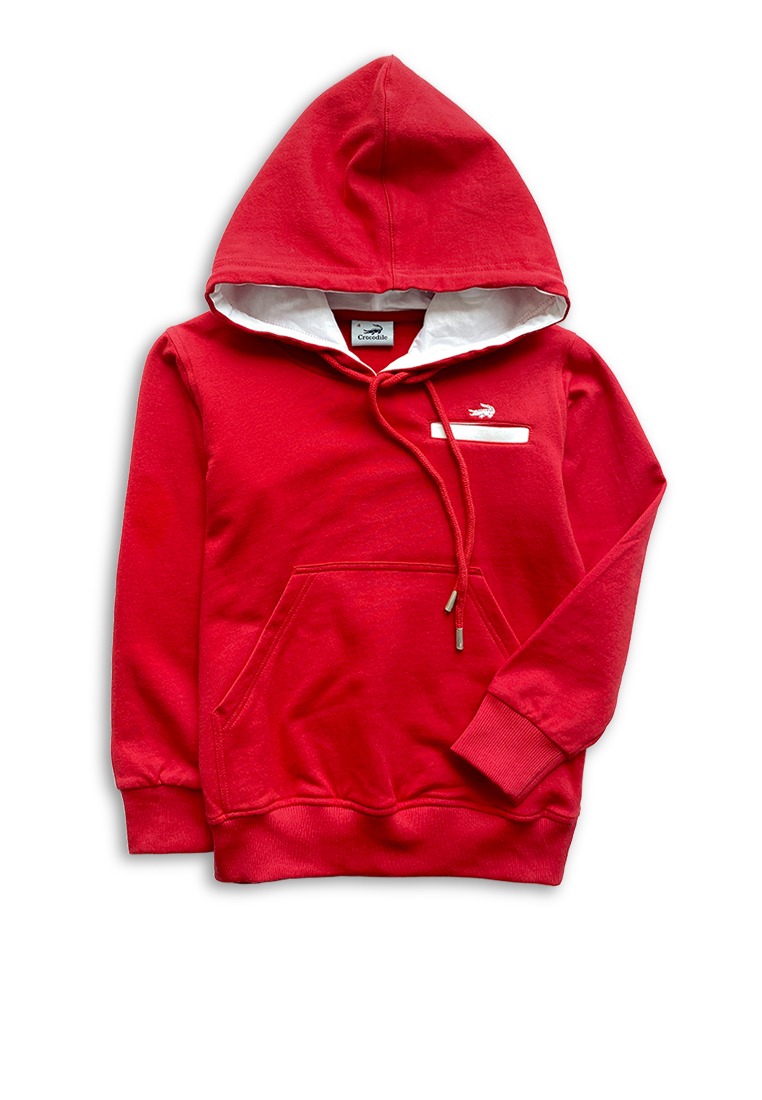 Crocodile HUES 0001 Red - Kaos Hoodie Anak Kids Original - Bahan Katun