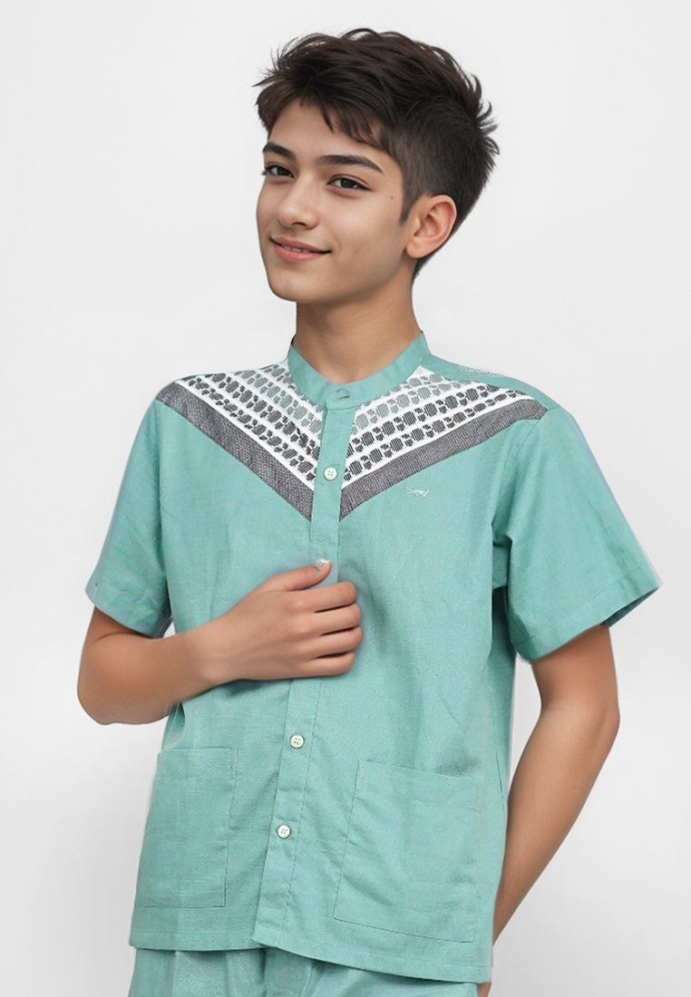Crocodile KIDS KOKO Set | Shirt Kemeja Lengan Pendek dan Celana Panjang Koko Anak 0196