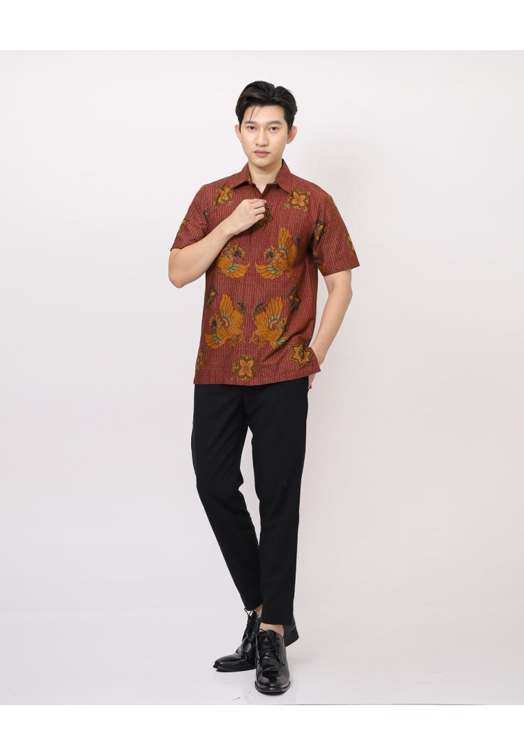 Danar Hadi Kemeja Batik Lengan Pendek Peksi Jatayu - Merah
