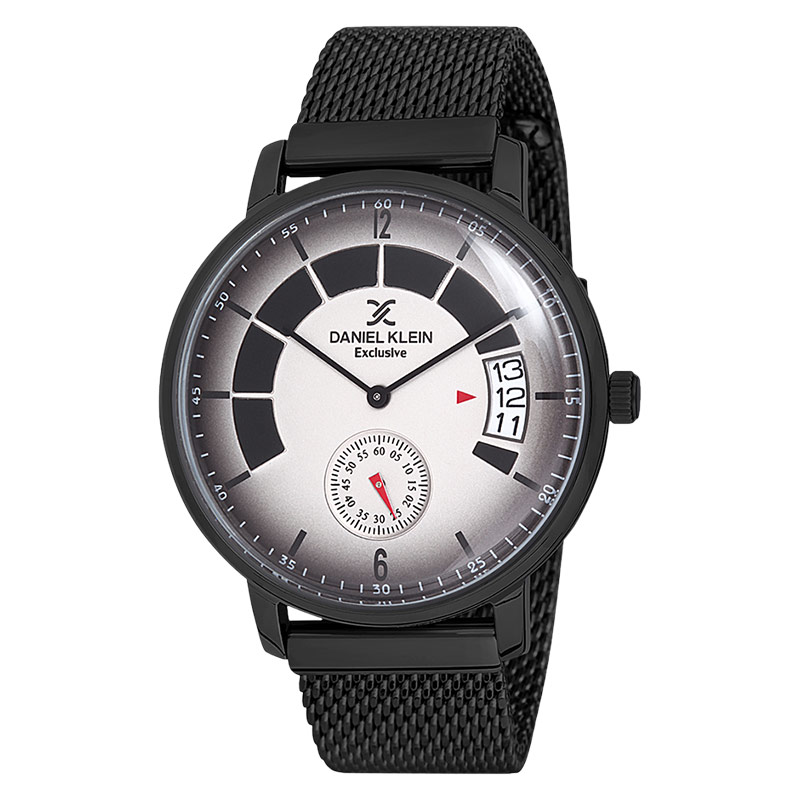 Daniel Klein Jam Tangan Pria Daniel Klein Exclusive DK12143-6 Men Grey Smoke Dial Black Mesh Strap