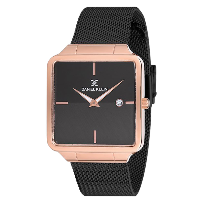 Daniel Klein Jam Tangan Pria Daniel Klein Premium DK12130-5 Men Black Dial Black Mesh Strap