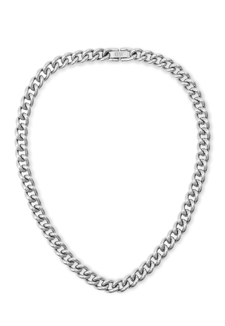 Daniel Wellington Chunky Chain Necklace Silver - Unisex Necklace for women and men stainless steel N