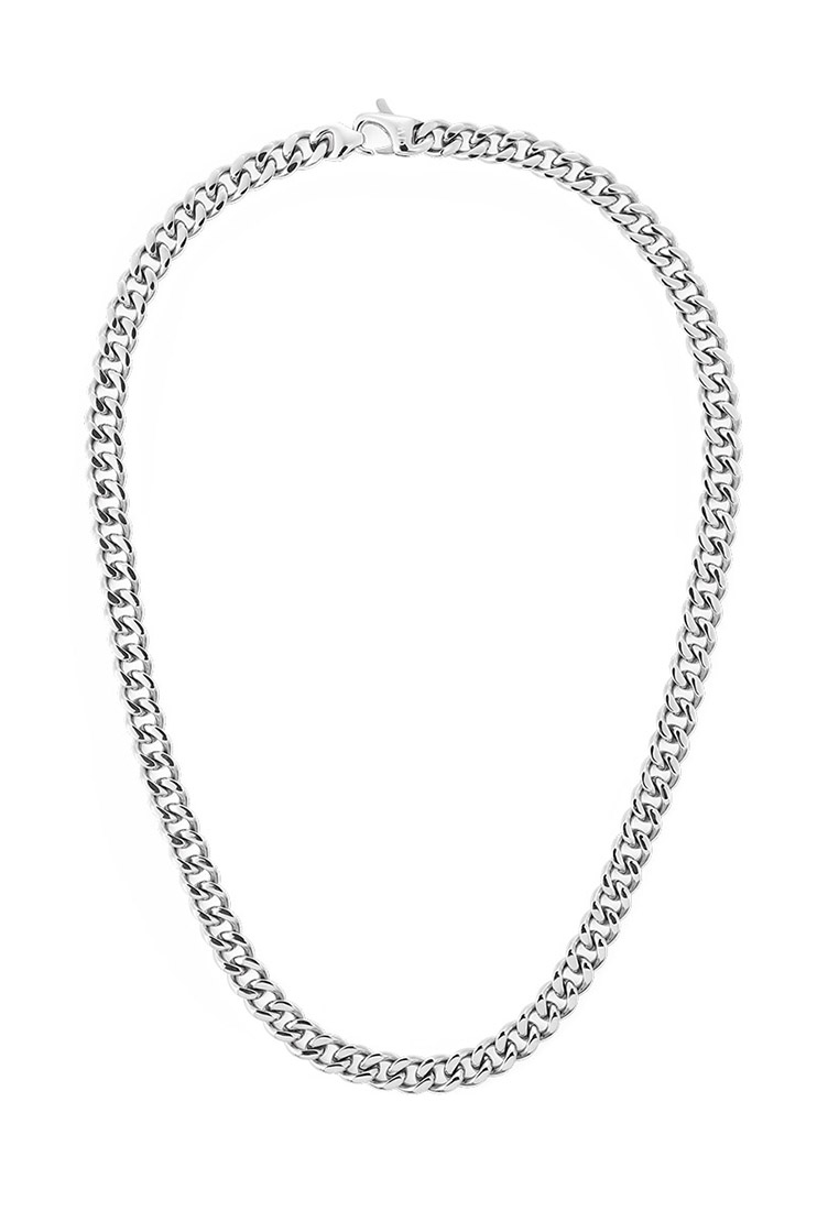 Daniel Wellington Ellipse Cuban Chain Necklace Silver Unisex Necklace for women and men stainless st