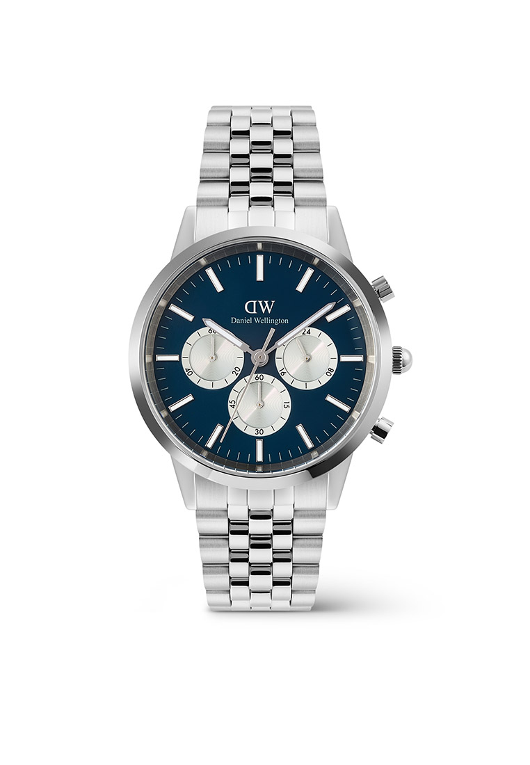 Daniel Wellington Iconic Chronogprah 42mm Arch 5-Link Arctic Panda Silver Men Watch stainless steel 