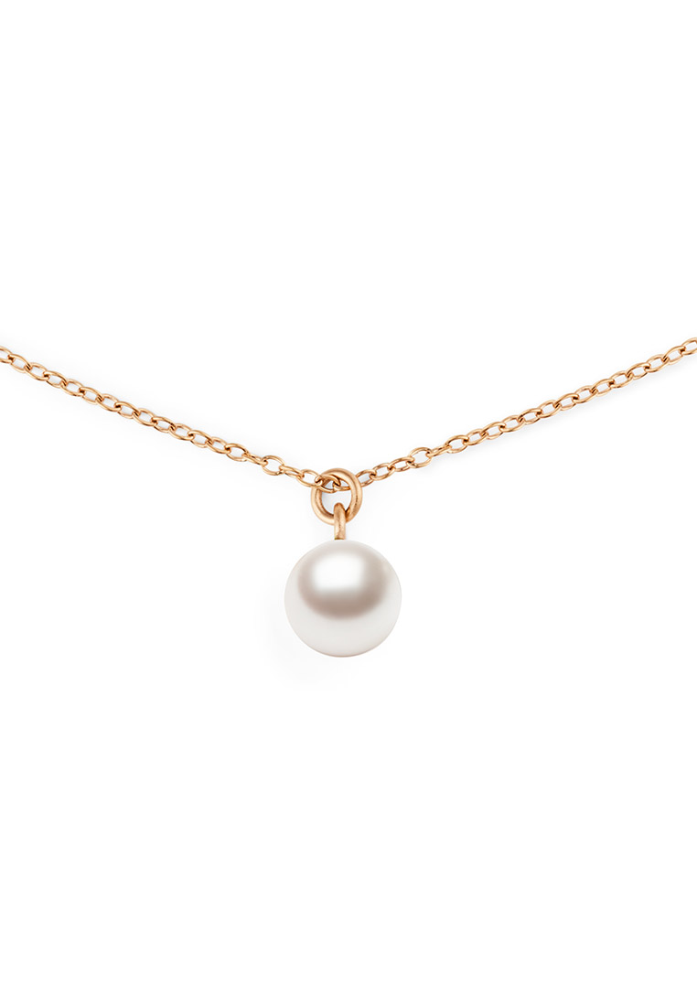 Daniel Wellington Pearl Necklace Rose Gold - Unisex Necklace for women and men stainless steel Pearl