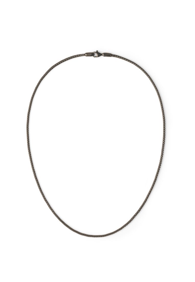 Daniel Wellington Tide Mesh Necklace Graphite 1.8 - Unisex Necklace for women and men stainless stee