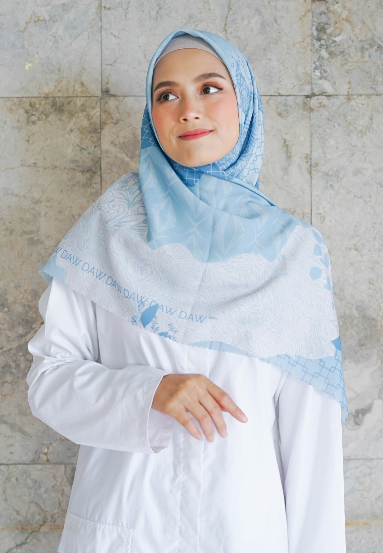 DAW Project WK015 ES30B kerudung segi empat voal Iris Series baby blue