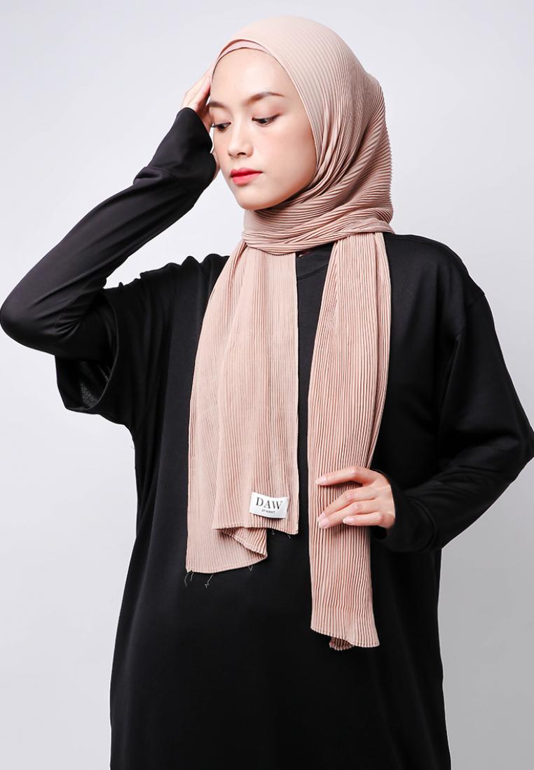 DAW Project DH049 Athena Pashmina Plisket Coklat Susu
