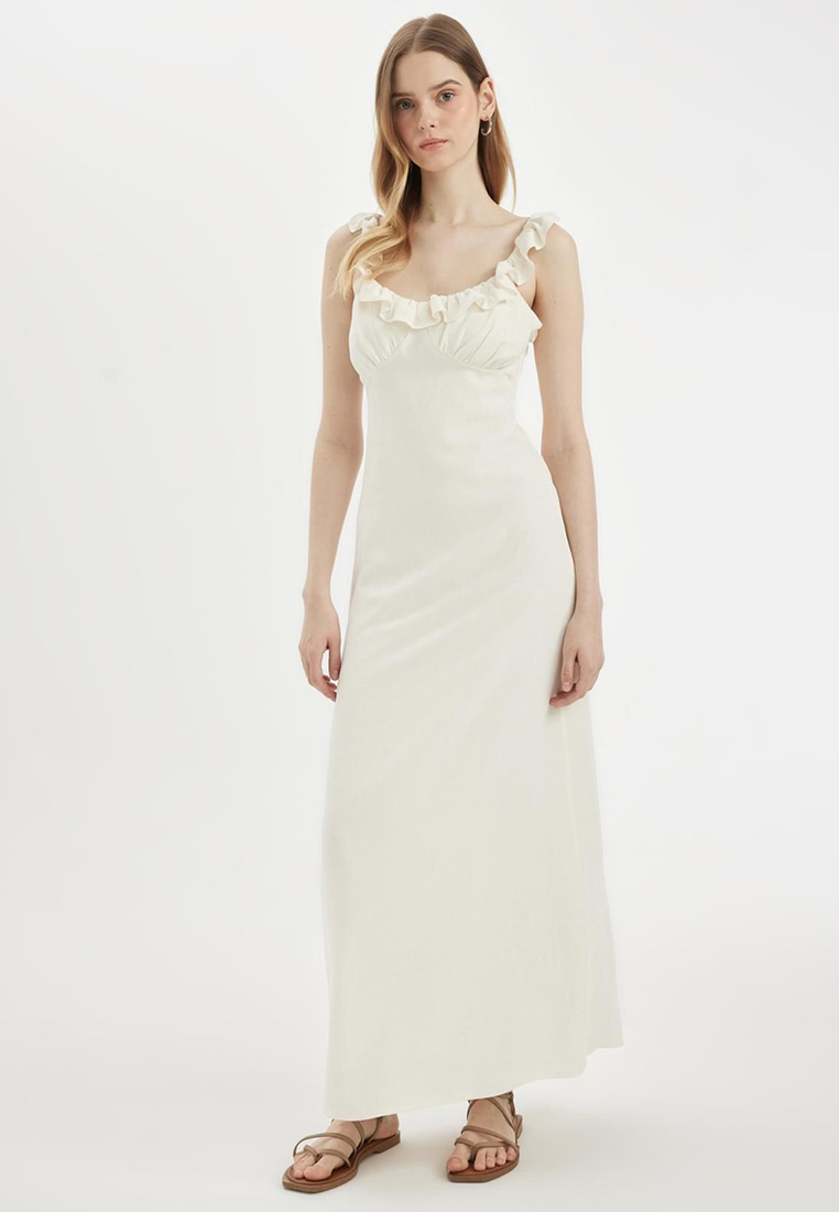 DeFacto A-Line Ruffle Maxi Dress