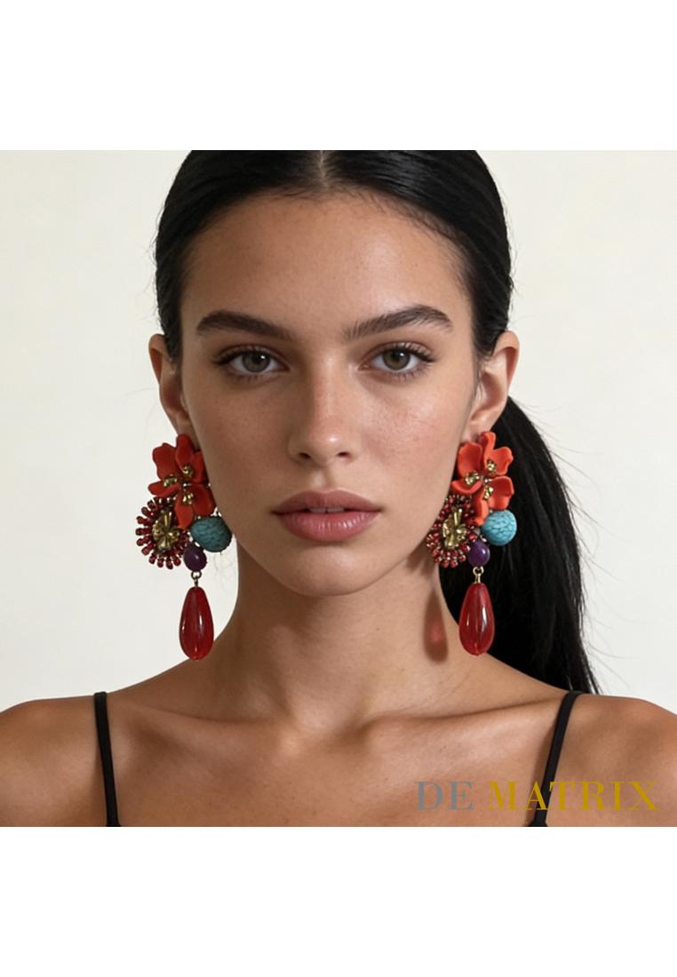 DEMATRIX Earings Anting-anting Panjang DEMATRIX Sozo EAR Orange Blue Biru Orens Gold Emas Red Merah