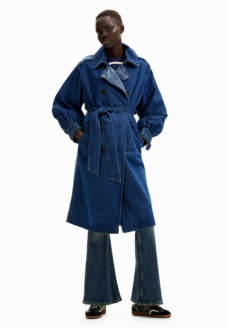 Desigual Woman Denim Trench Coat.