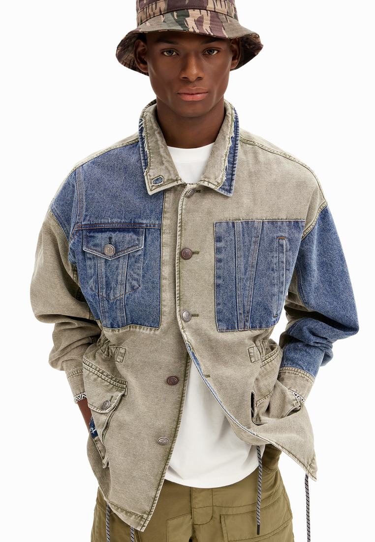 Desigual Man Hybrid parka jacket.
