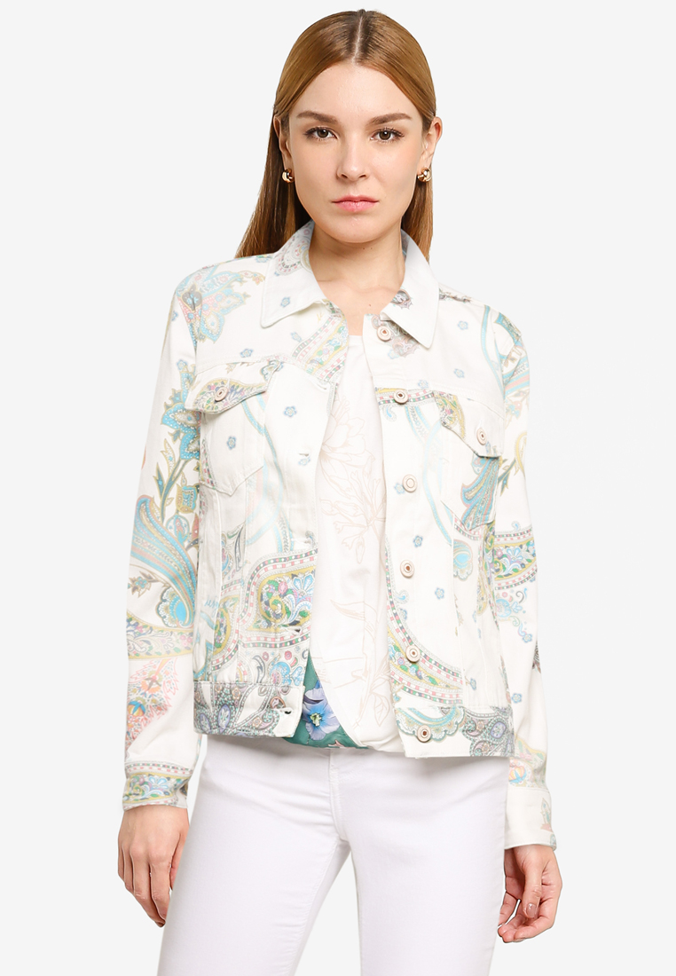 Desigual Slim Paisley Jean Jacket