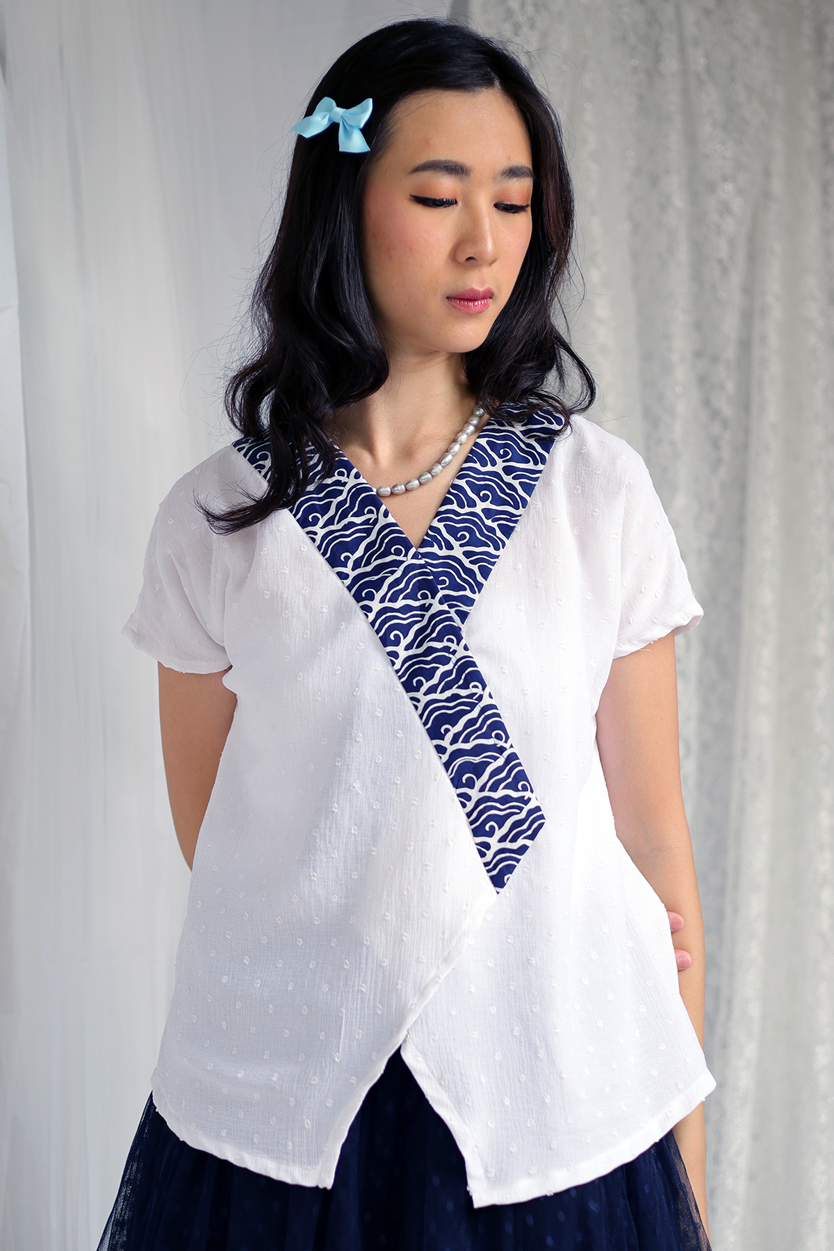 DhieVine Batik Kencur Megamendung Kimono Blouse