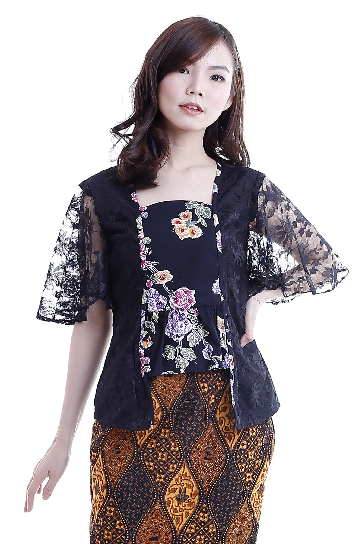 DhieVine Batik Soraya Encim Hitam Kebaya