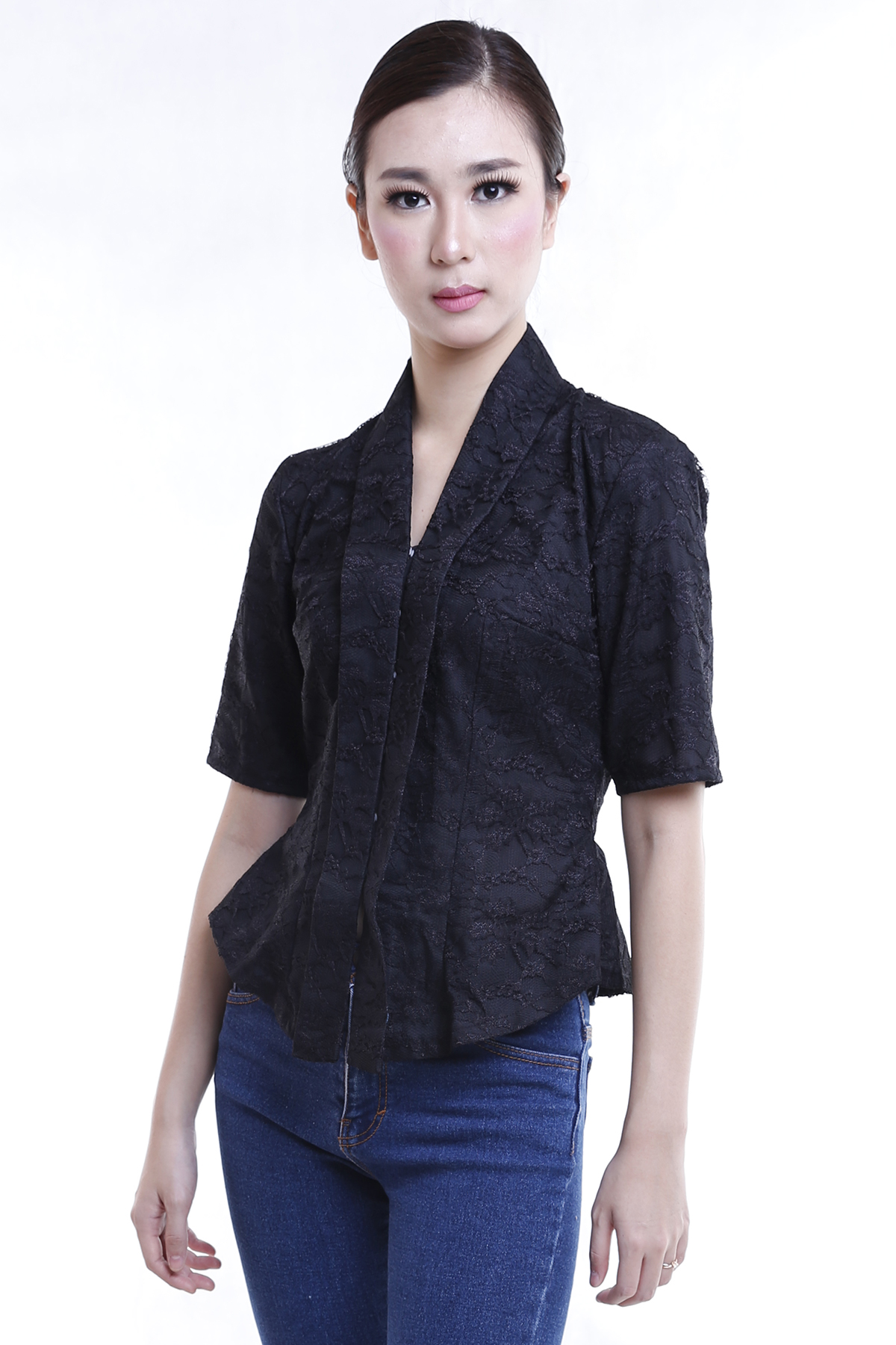 DhieVine Batik Kuncup Talam Brukat Hitam Kebaya Kartini