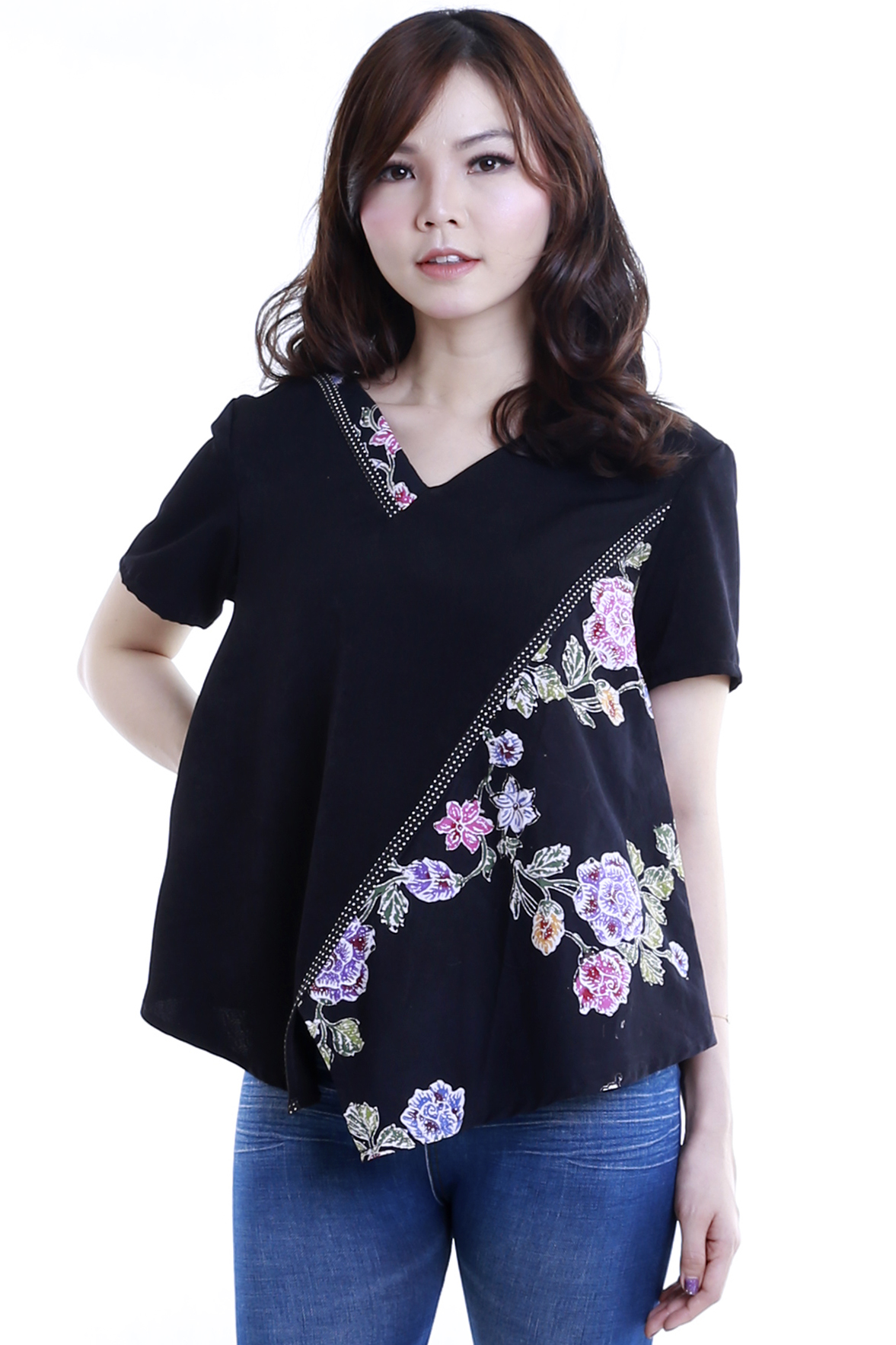 DhieVine Batik Lituhayu Encim Hitam Blouse
