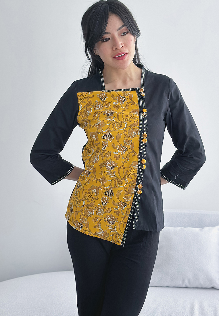 DhieVine Batik Adhistia Jejalaran Kuning Batik Blouse
