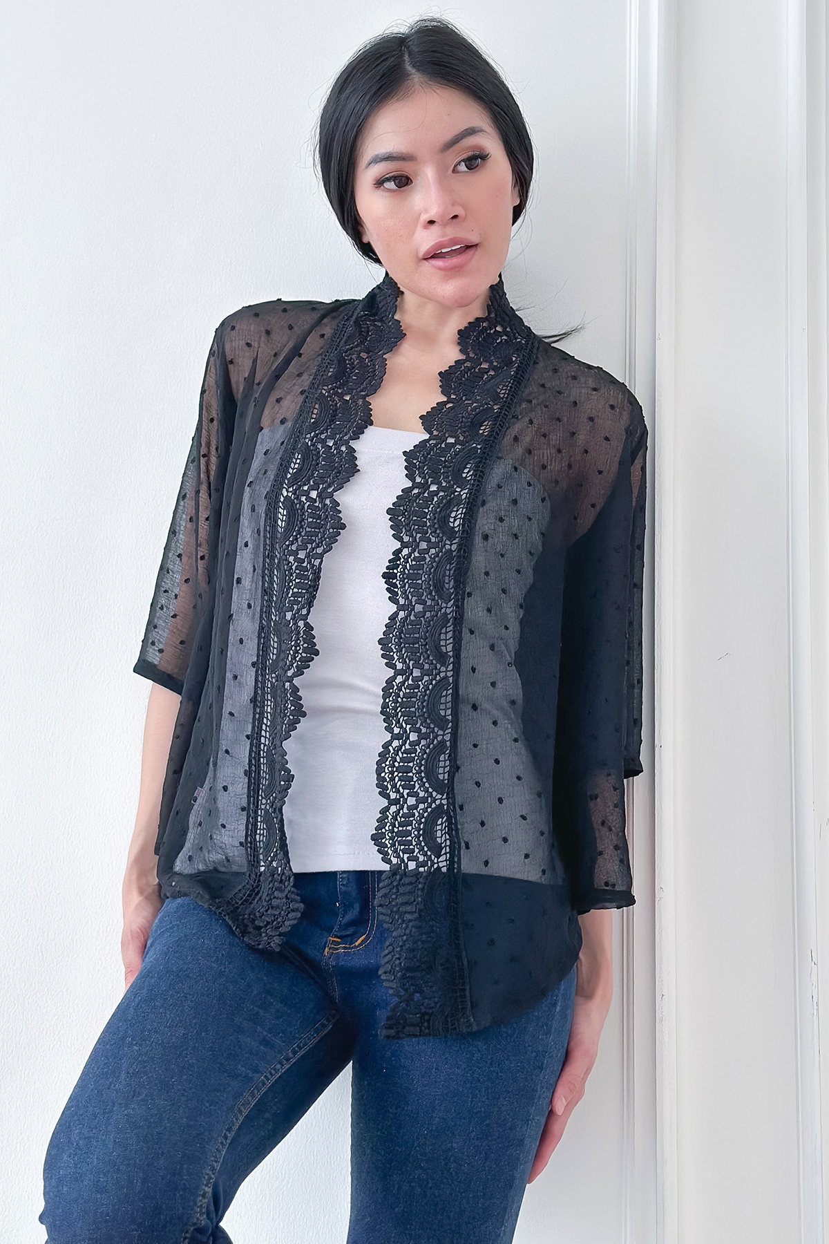 DhieVine Batik Hamiza Lace Outer Black Outer