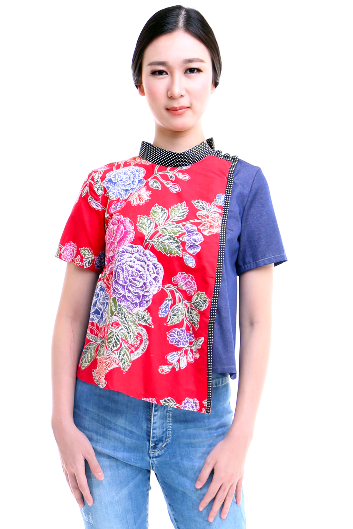 DhieVine Batik Sembrodo Mawar Merah Blouse Batik