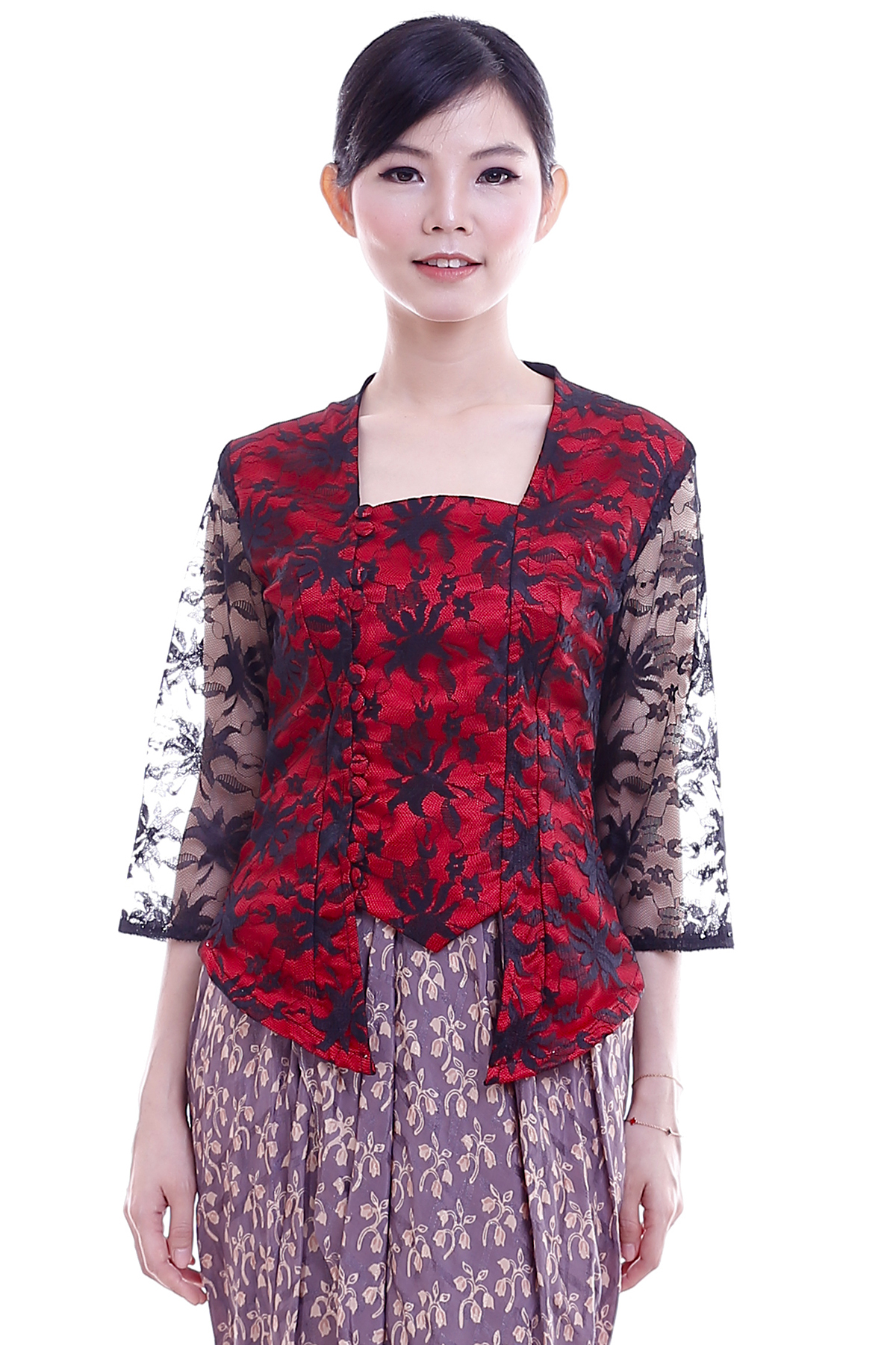 DhieVine Batik Sinok Putu Mayang Kebaya Abang Ireng