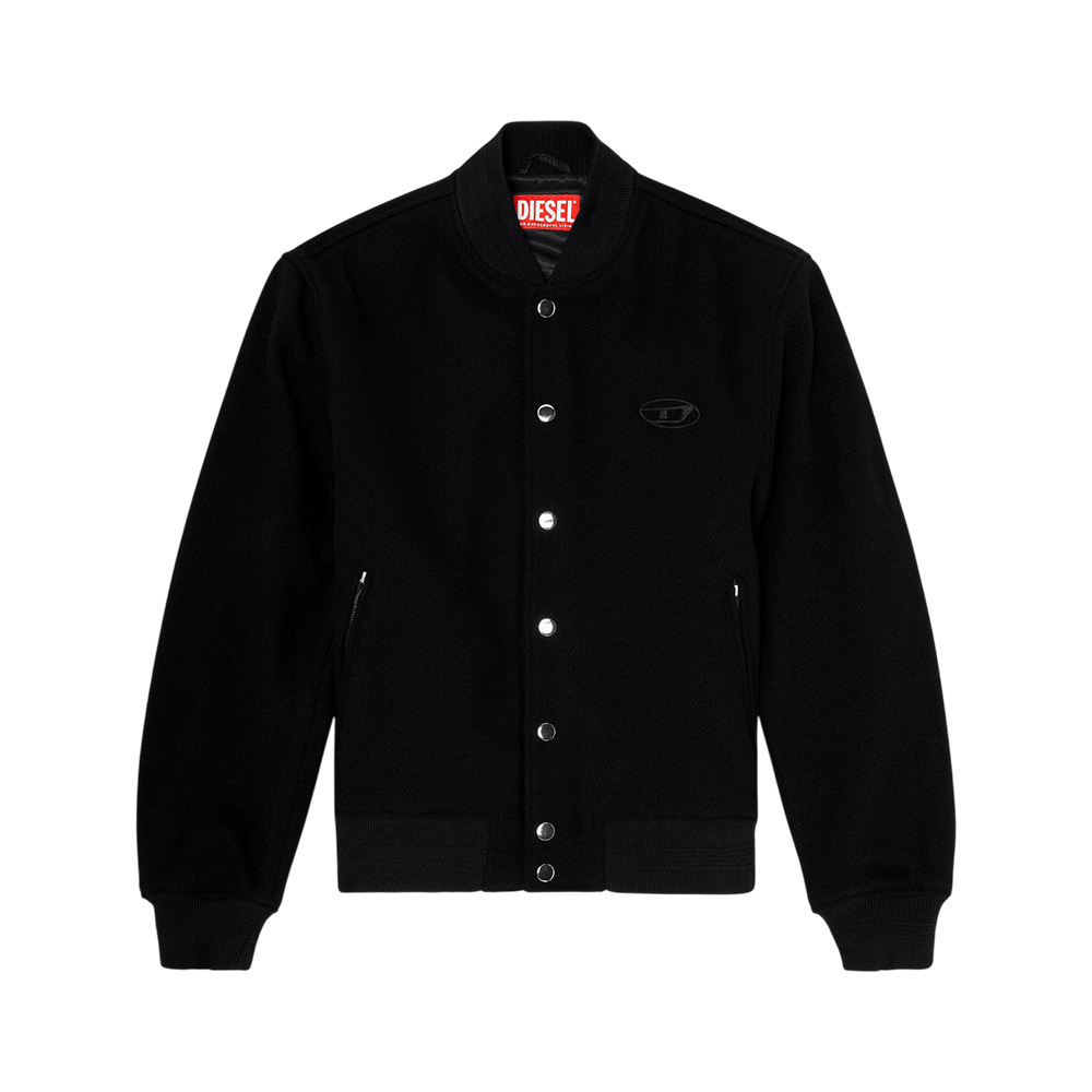 Diesel [9.9ANTI GAYA] J-Arry-Wrd Bomber Jacket Felted Wool Blend Black