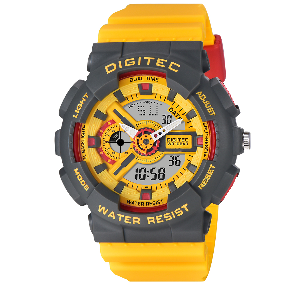 DIGITEC Jam Tangan Analog-Digital Pria DA-2020T Water Resist - GYL2W Grey Yellow
