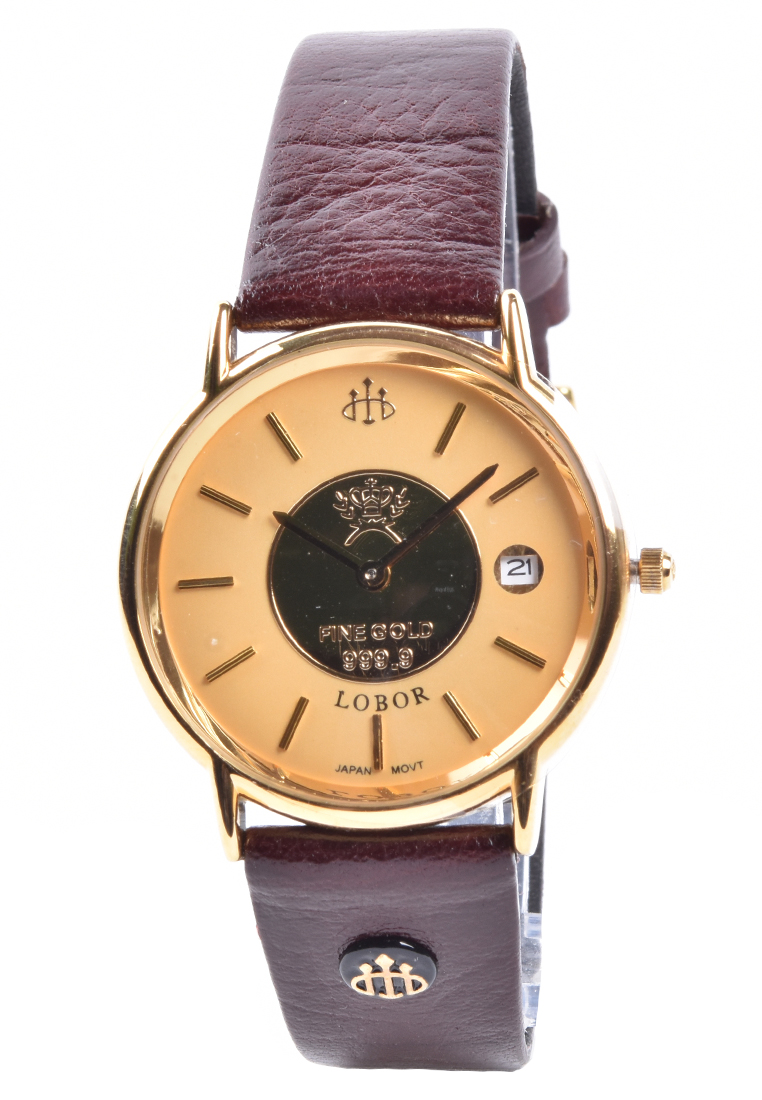 Digitec Lobor - Jam Tangan Pria - Gold - Brown Leather Strap - LB999.9A