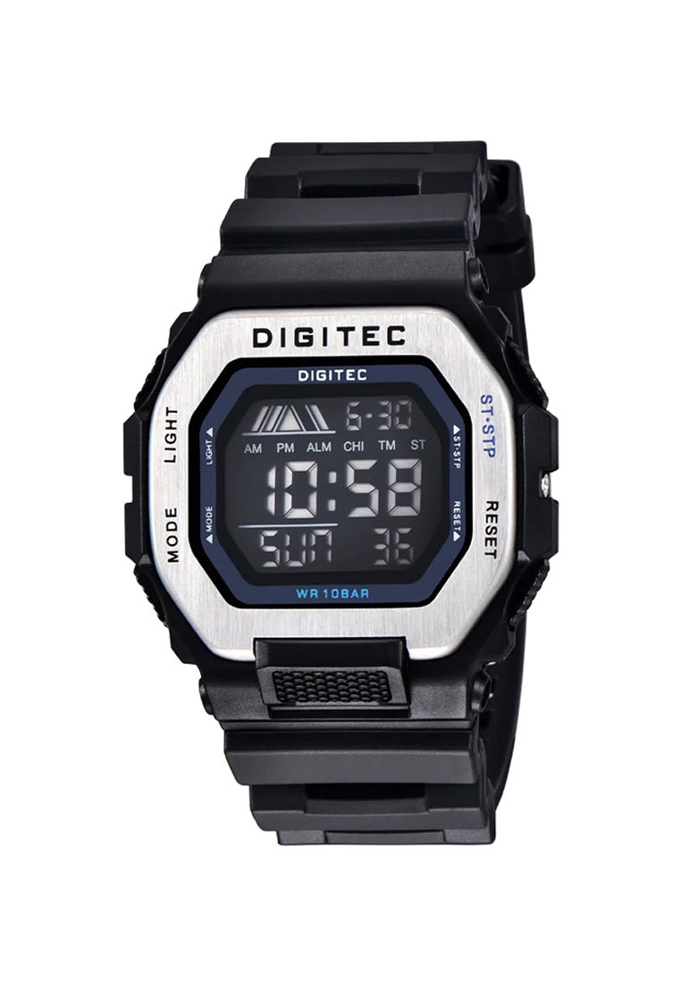 Digitec Jam Tangan Pria - Black Silver - Rubber Strap - DG-5050T-BS-4B