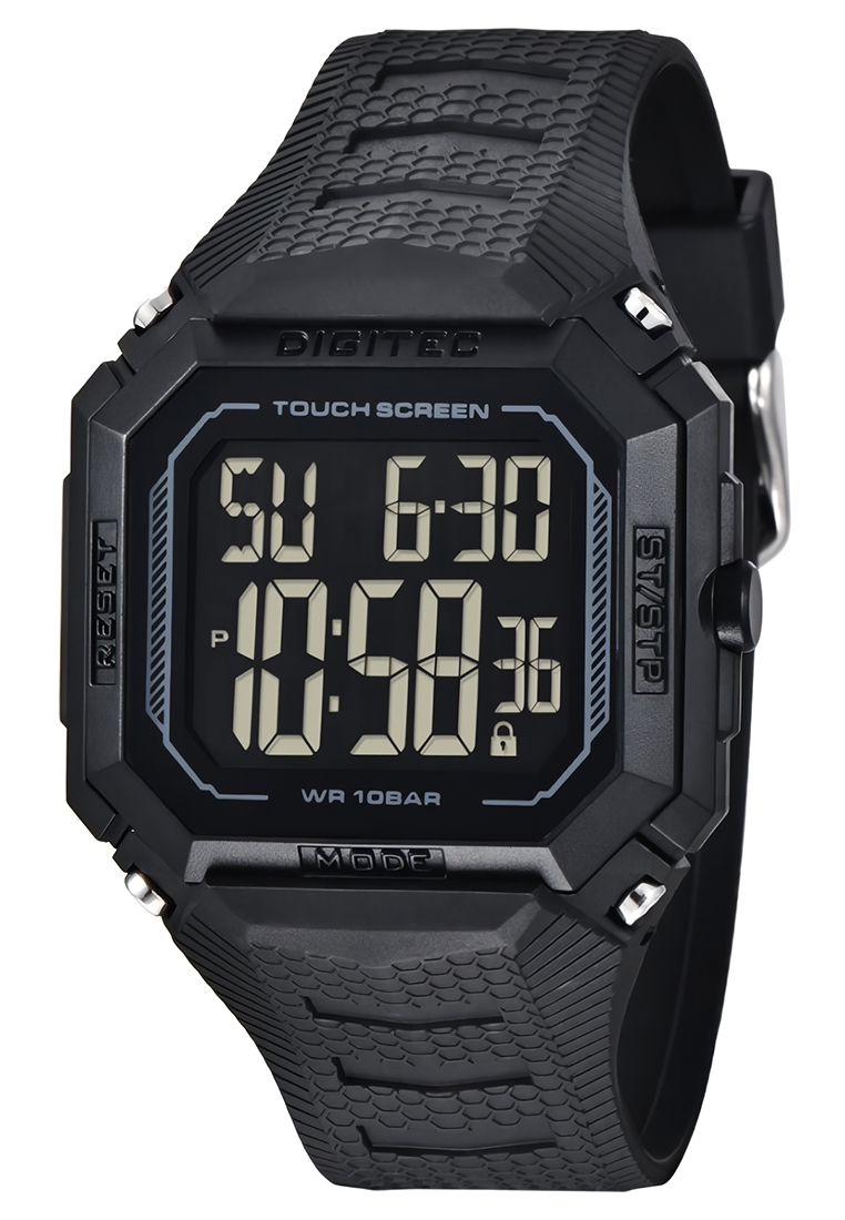 Digitec Touch Screen - Jam Tangan Digital Pria - Full Black - Resin Strap - 8085-B