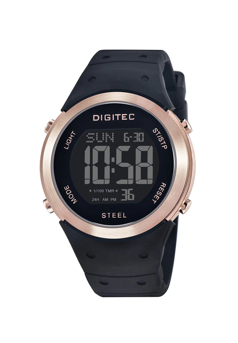 Digitec Jam Tangan Pria - Black Rosegold - Rubber Strap - DG-DGS-5185T-RBK-4B