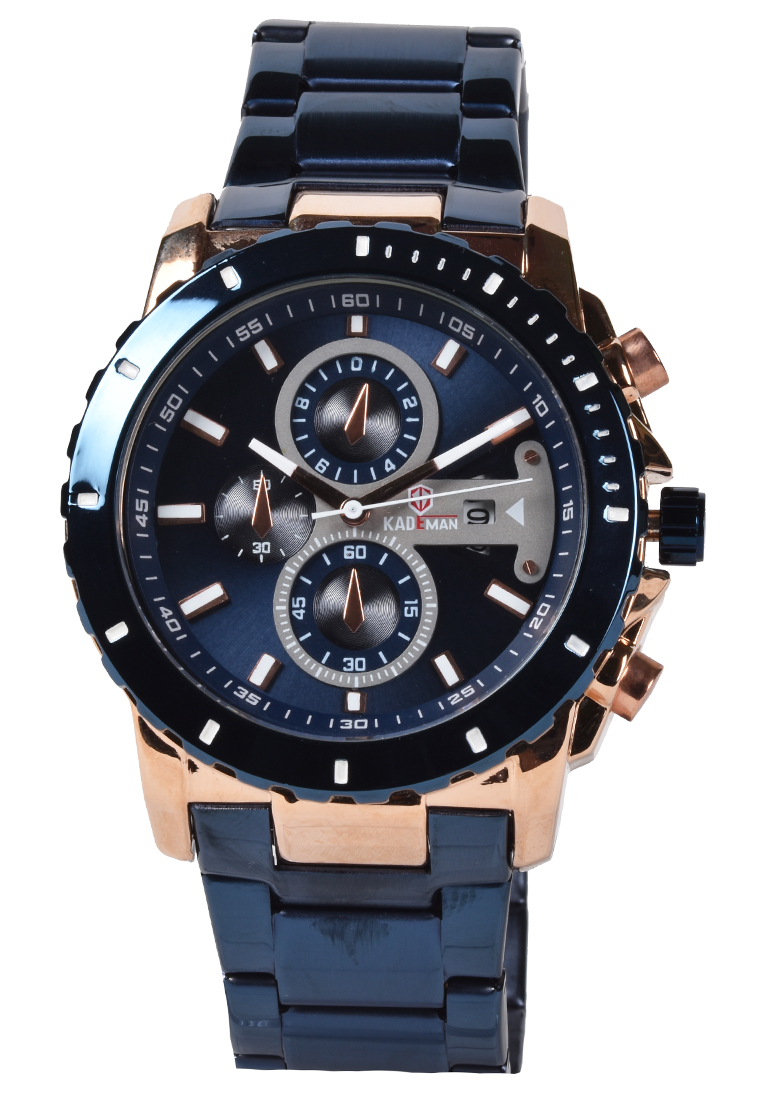 Digitec Kademan - Jam Tangan Pria - Rosegold - Blue Stainless Steel Bracelet - 6137-C
