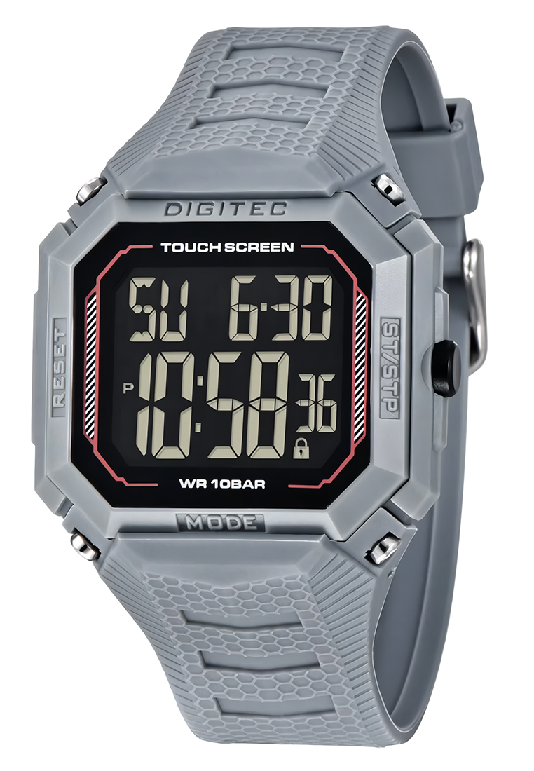Digitec Touch Screen - Jam Tangan Digital Pria - Grey - Resin Strap - 8085-D