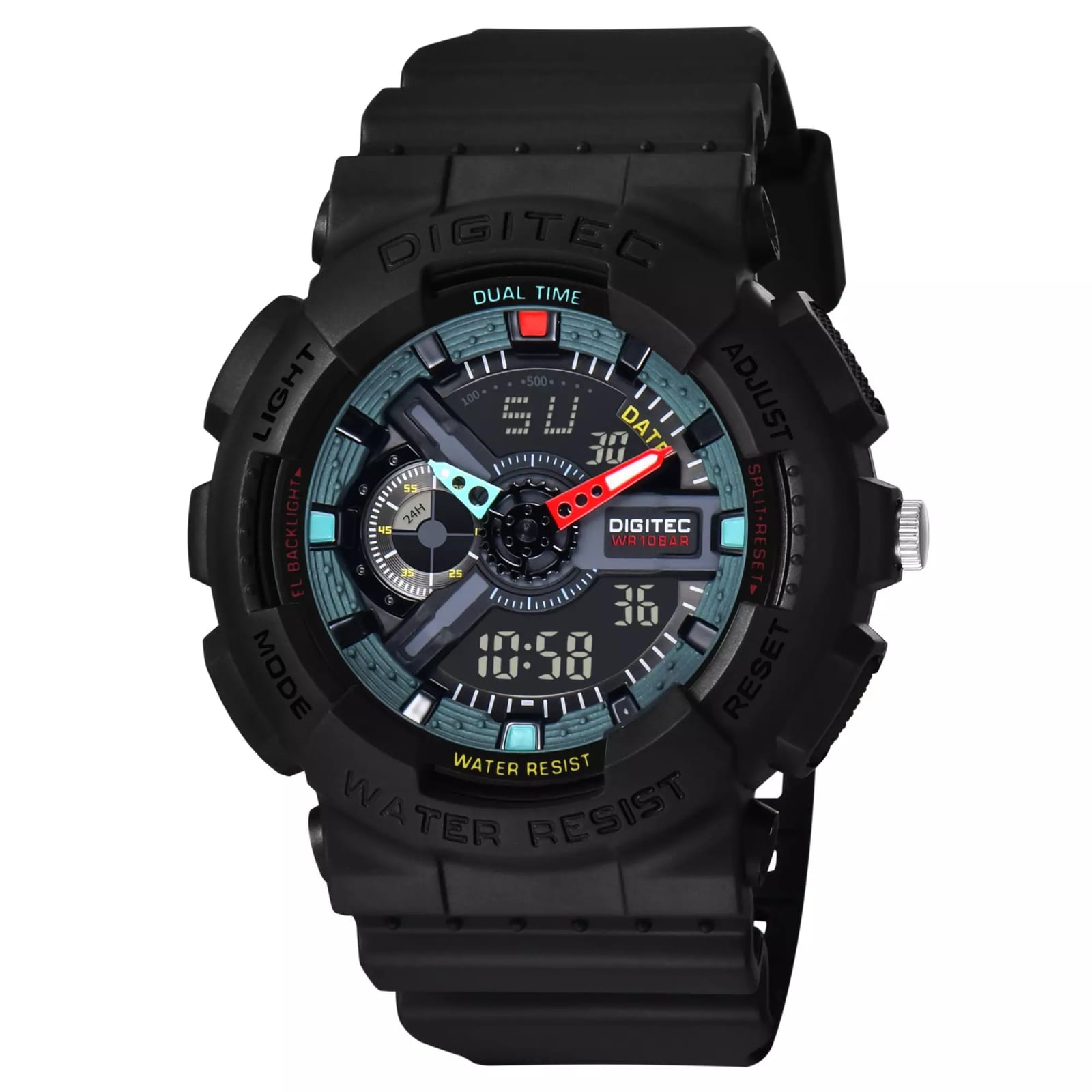 Digitec DA-2020T Karet Hitam Dial Merah