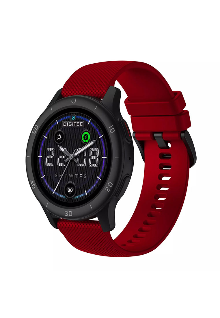 Digitec Jam Tangan Pria - Red Black - Rubber Strap - DG-SW-FUTURA-RD