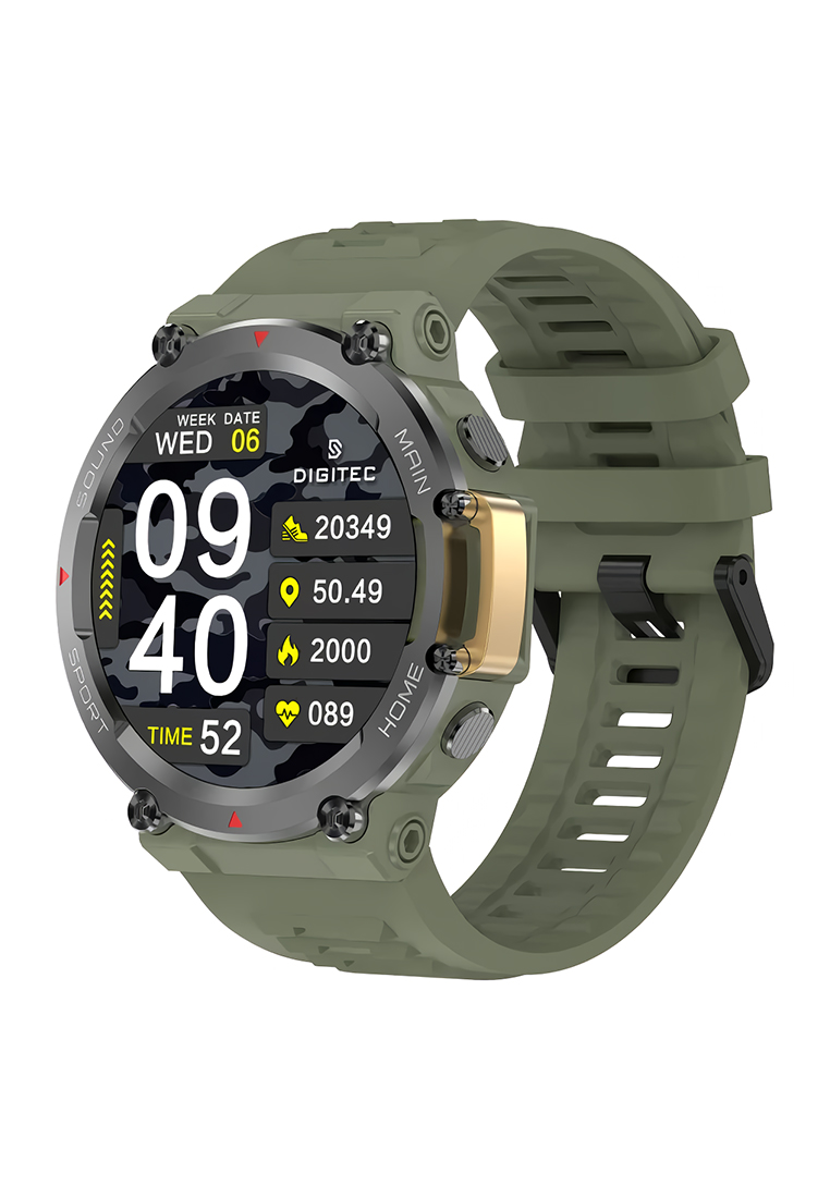 Digitec Gama - Jam Tangan Smartwatch Pria - Green Rubber Strap