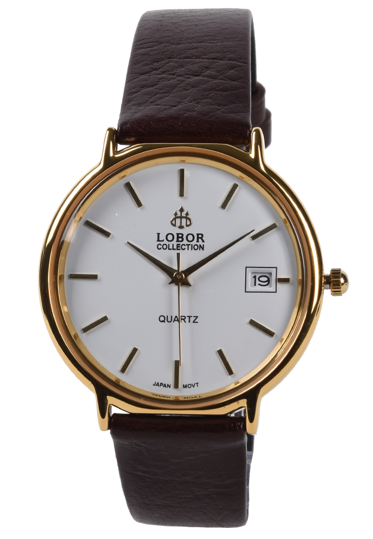 Digitec Lobor - Jam Tangan Pria - Gold - Brown Leather Strap - D2703M-C