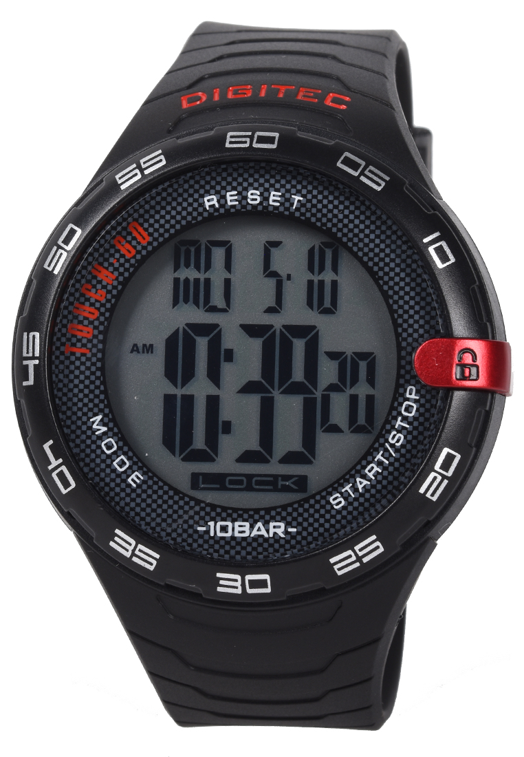 Digitec Touch Screen - Jam Tangan Pria - Black Red - Resin Strap - DS8106-F