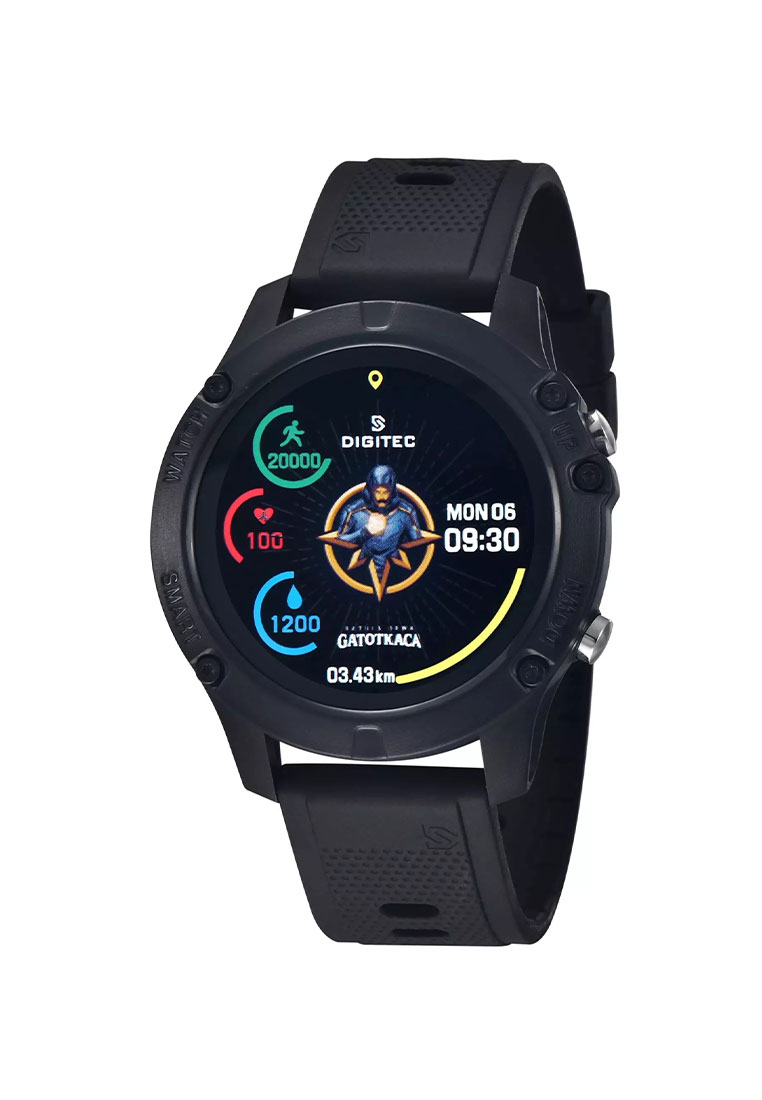 Digitec Jam Tangan Pria - Black - Rubber Strap - DG-SW-GATOTKACA-BK