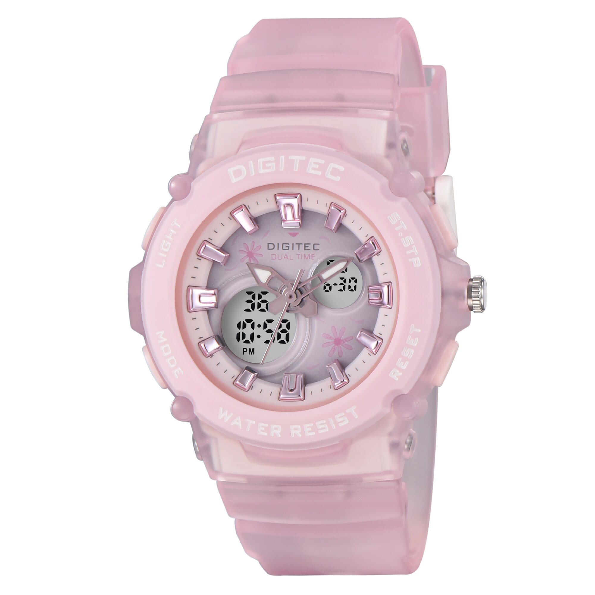 Digitec JAM TANGAN WANITA ORIGINAL DIGITEC DUAL TIME 4100 Rubber