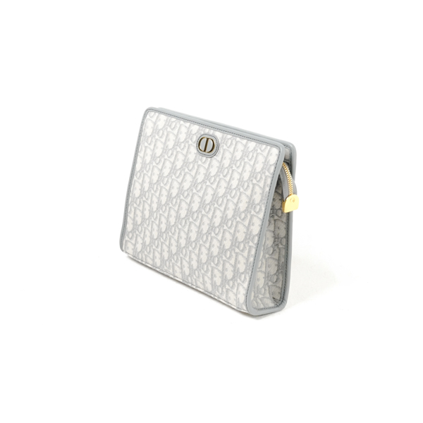 Dior Tas CHRISTIAN DIOR MONTAIGNE 30 DEA OBLIQUE GREY TRIANGLE CLUTCH 100% ORIGINAL