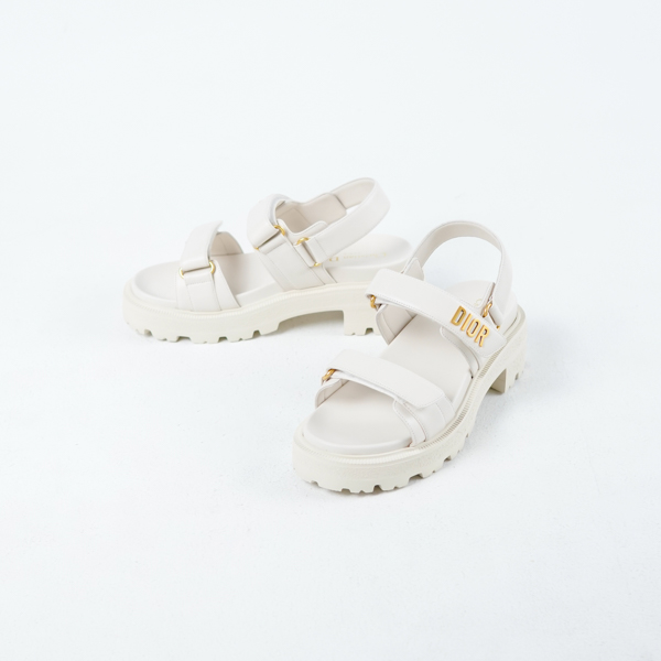 Dior Sandal CHRISTIAN DIOR DIORACT PLATFORM LAMBSKIN WHITE STRAP SANDAL 100% ORIGINAL