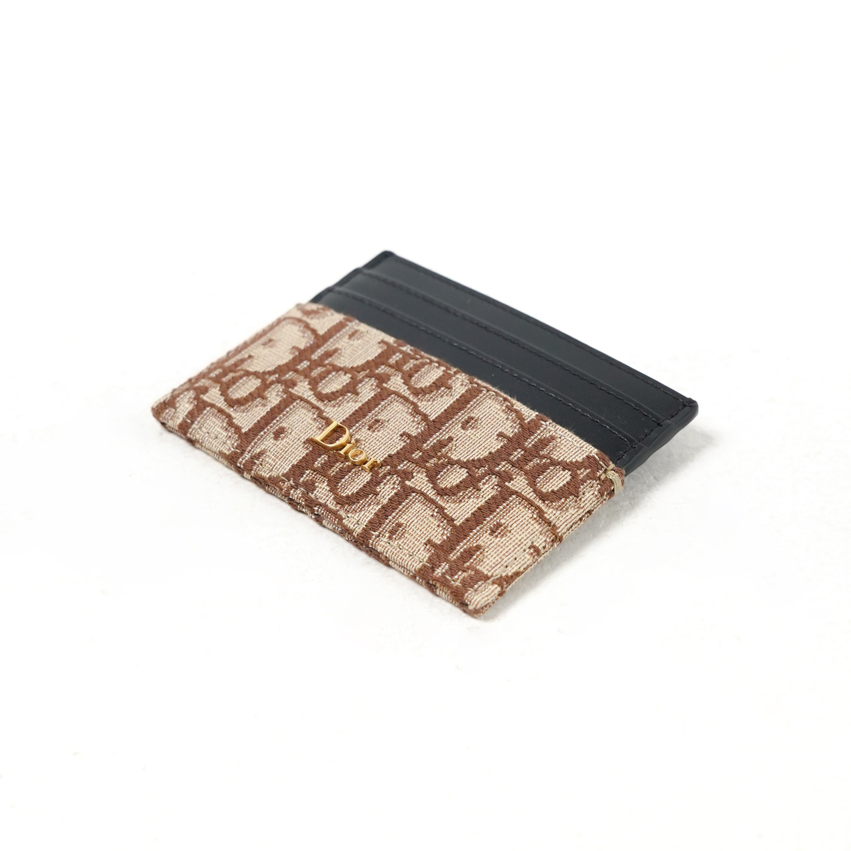 Dior Dompet CHRISTIAN DIOR OBLIQUE BROWN CARD HOLDER 100% ORIGINAL